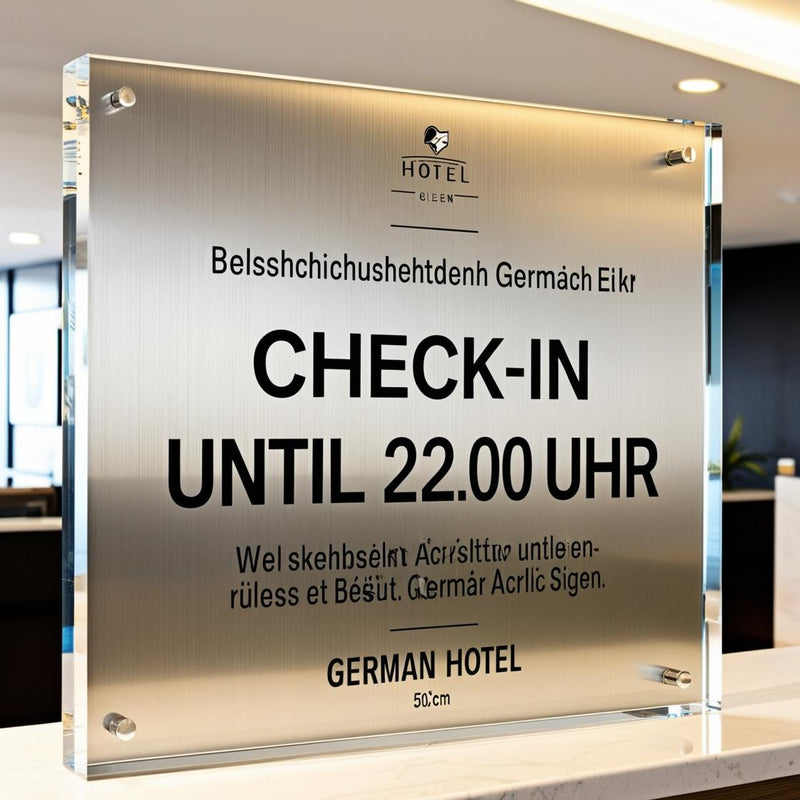 Acrylglasschilder Silber gebürstet